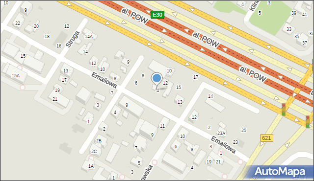 Warszawa, Emaliowa, 4, mapa Warszawy