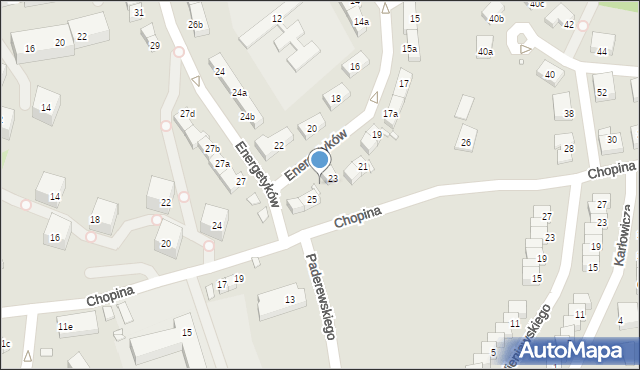 Bogatynia, Energetyków, 23a, mapa Bogatynia