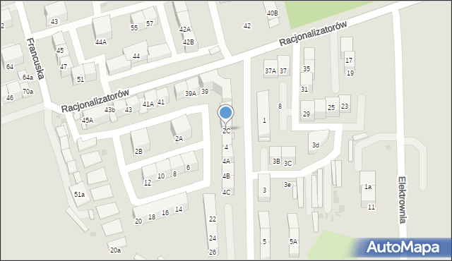 Bytom, Energetyki, 2C, mapa Bytomia