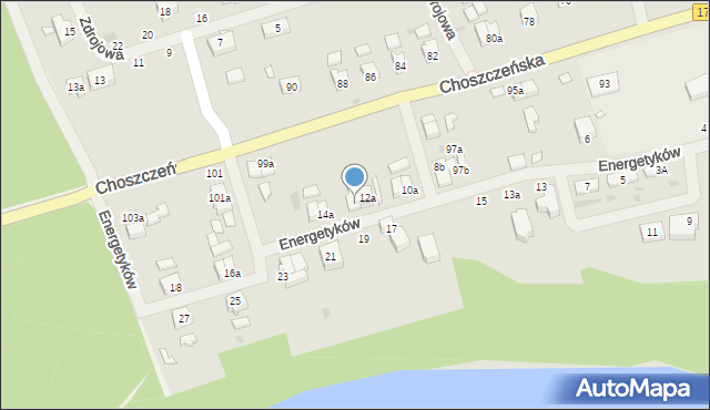 Drawno, Energetyków, 12b, mapa Drawno