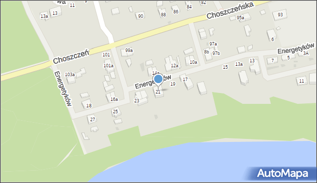 Drawno, Energetyków, 21, mapa Drawno