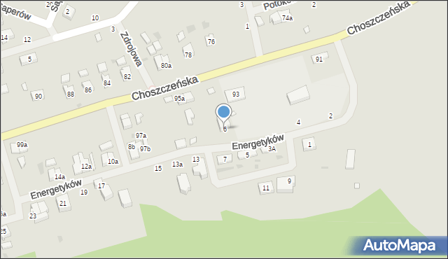 Drawno, Energetyków, 6, mapa Drawno