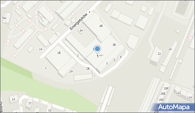 Katowice, Energetyków, 5, mapa Katowic