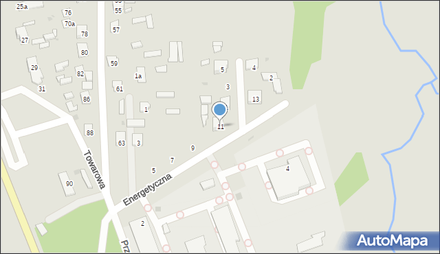 Kosów Lacki, Energetyczna, 11, mapa Kosów Lacki