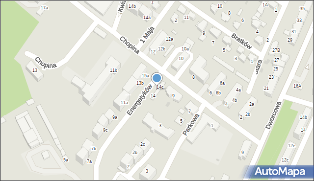 Łaziska Górne, Energetyków, 14b, mapa Łaziska Górne