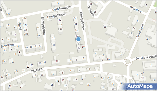 Łaziska Górne, Energetyków, 1b, mapa Łaziska Górne