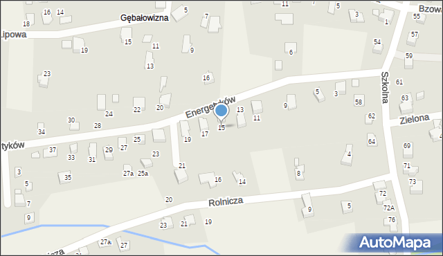 Meszna, Energetyków, 15, mapa Meszna