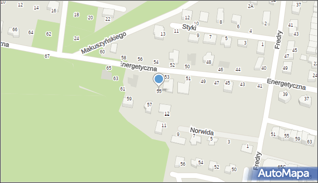 Oborniki Śląskie, Energetyczna, 55, mapa Oborniki Śląskie