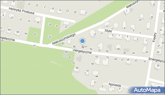 Oborniki Śląskie, Energetyczna, 56, mapa Oborniki Śląskie