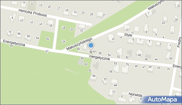 Oborniki Śląskie, Energetyczna, 58, mapa Oborniki Śląskie