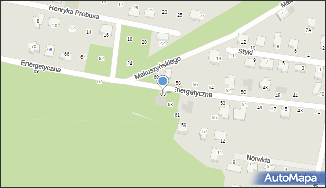Oborniki Śląskie, Energetyczna, 65, mapa Oborniki Śląskie