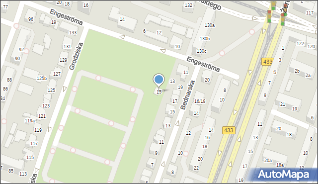 Poznań, Engeströma Wawrzyńca, 15, mapa Poznania