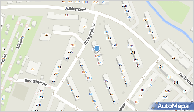 Ruda Śląska, Energetyków, 12A, mapa Rudy Śląskiej