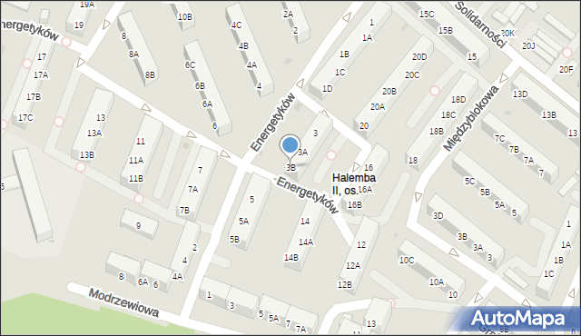 Ruda Śląska, Energetyków, 3B, mapa Rudy Śląskiej