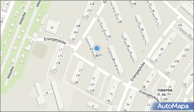 Ruda Śląska, Energetyków, 8B, mapa Rudy Śląskiej