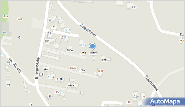 Rybnik, Energetyków, 105C, mapa Rybnika