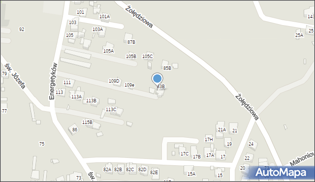 Rybnik, Energetyków, 109f, mapa Rybnika