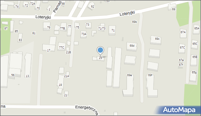 Warszawa, Energetyczna, 23, mapa Warszawy
