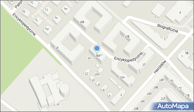 Warszawa, Encyklopedyczna, 16A, mapa Warszawy