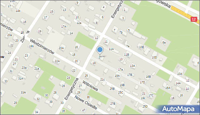 Włodzimierzów, Energetyczna, 17, mapa Włodzimierzów