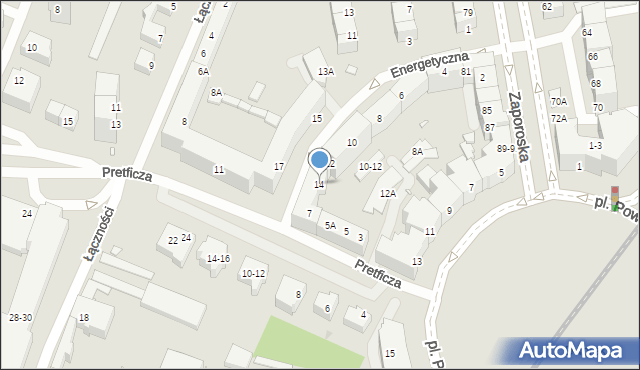 Wrocław, Energetyczna, 14, mapa Wrocławia