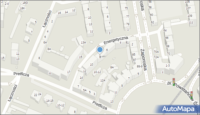 Wrocław, Energetyczna, 8, mapa Wrocławia