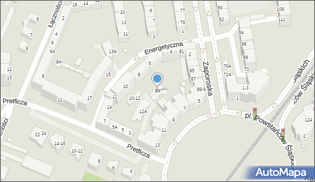 Wrocław, Energetyczna, 8A, mapa Wrocławia