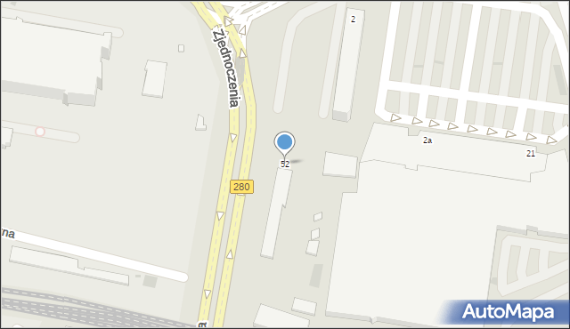 Zielona Góra, Energetyków, 52, mapa Zielona Góra