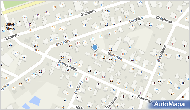Białe Błota, Epokowa, 15, mapa Białe Błota
