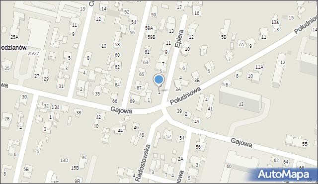 Radom, Eplera Adama, gen., 1, mapa Radomia