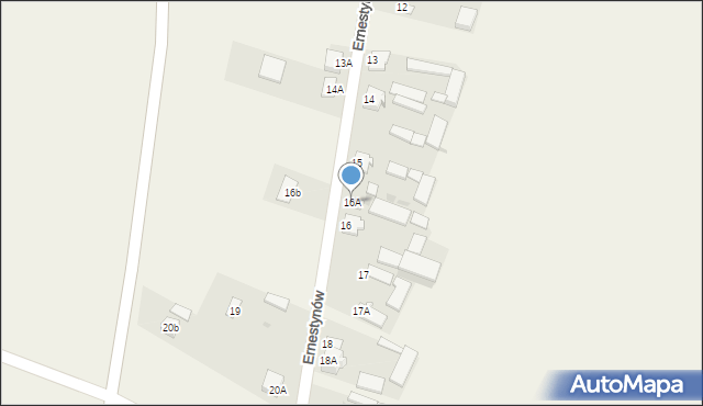 Ernestynów, Ernestynów, 16A, mapa Ernestynów