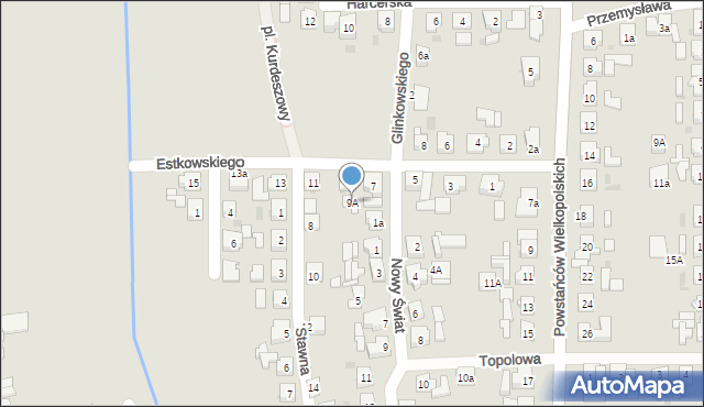 Kostrzyn, Estkowskiego Ewarysta, 9A, mapa Kostrzyn