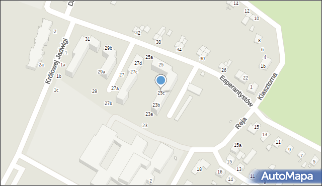 Lubań, Esperantystów, 23c, mapa Lubań