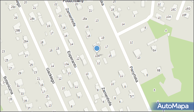 Radom, Esperanto, 12A, mapa Radomia