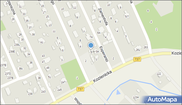 Radom, Esperanto, 3, mapa Radomia