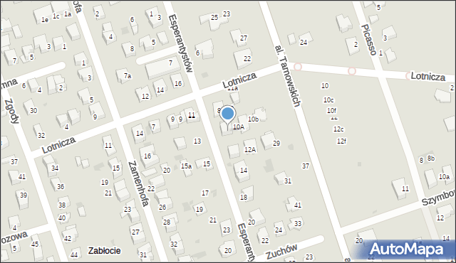 Tarnów, Esperantystów, 12, mapa Tarnów