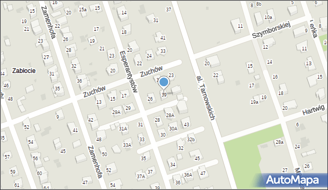 Tarnów, Esperantystów, 26b, mapa Tarnów