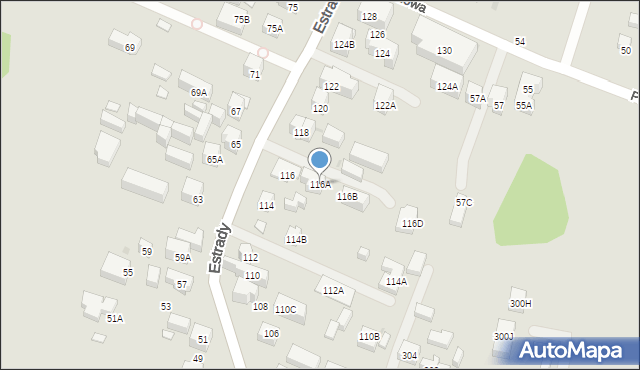 Warszawa, Estrady, 116A, mapa Warszawy