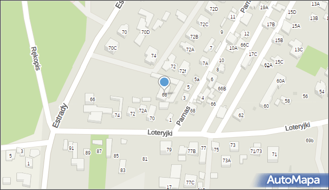 Warszawa, Estrady, 68, mapa Warszawy