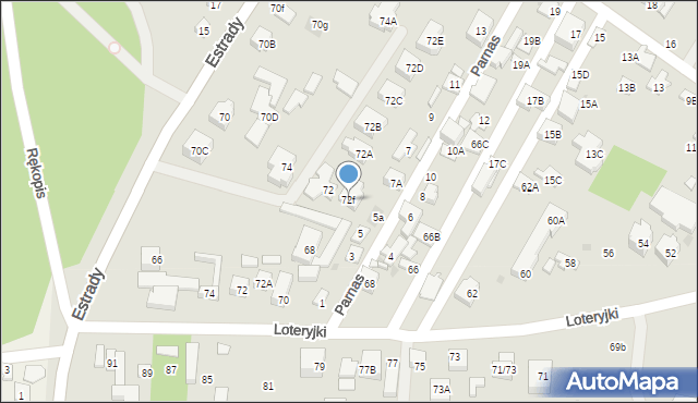 Warszawa, Estrady, 72f, mapa Warszawy