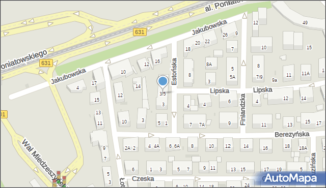 Warszawa, Estońska, 3/5, mapa Warszawy