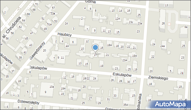 Warszawa, Eskulapów, 17, mapa Warszawy