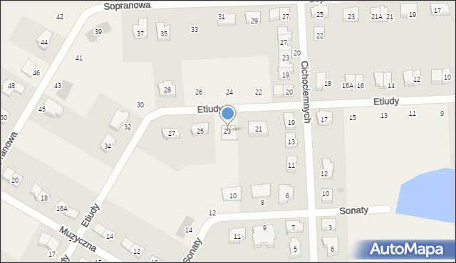 Książenice, Etiudy, 23, mapa Książenice