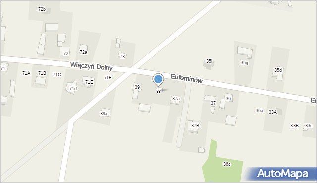 Eufeminów, Eufeminów, 38, mapa Eufeminów