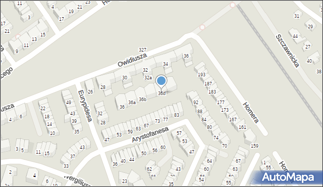 Poznań, Eurypidesa, 36d, mapa Poznania