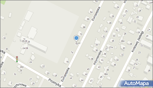 Pruszków, Europejska, 72, mapa Pruszków