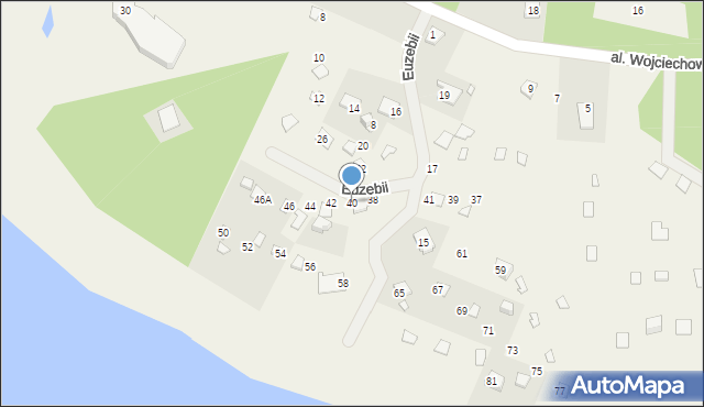 Stare Załubice, Euzebii, 40, mapa Stare Załubice