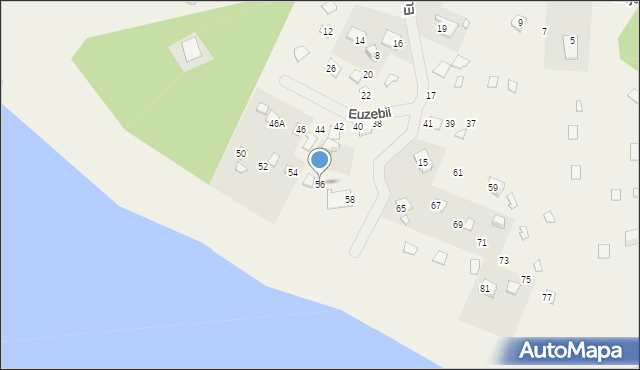 Stare Załubice, Euzebii, 56, mapa Stare Załubice