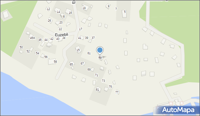 Stare Załubice, Euzebii, 59, mapa Stare Załubice