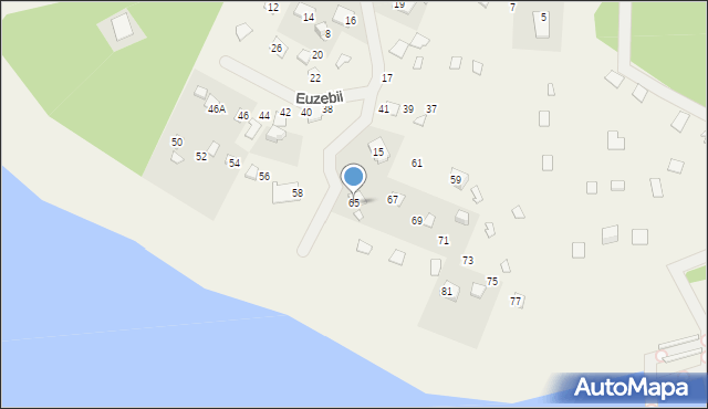 Stare Załubice, Euzebii, 65, mapa Stare Załubice